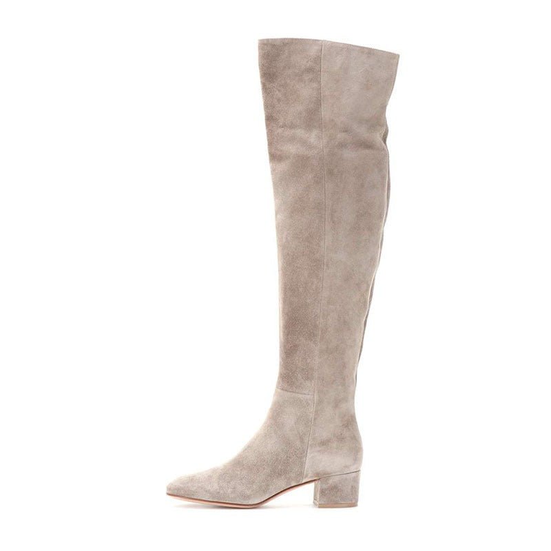 Cow Suede Over the Knee Boots