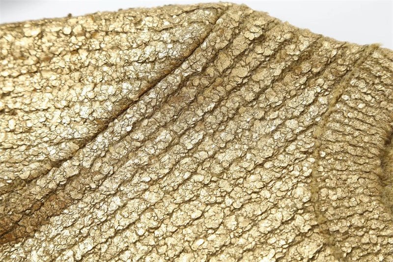 Cracked Metallic Gold Knitted Top