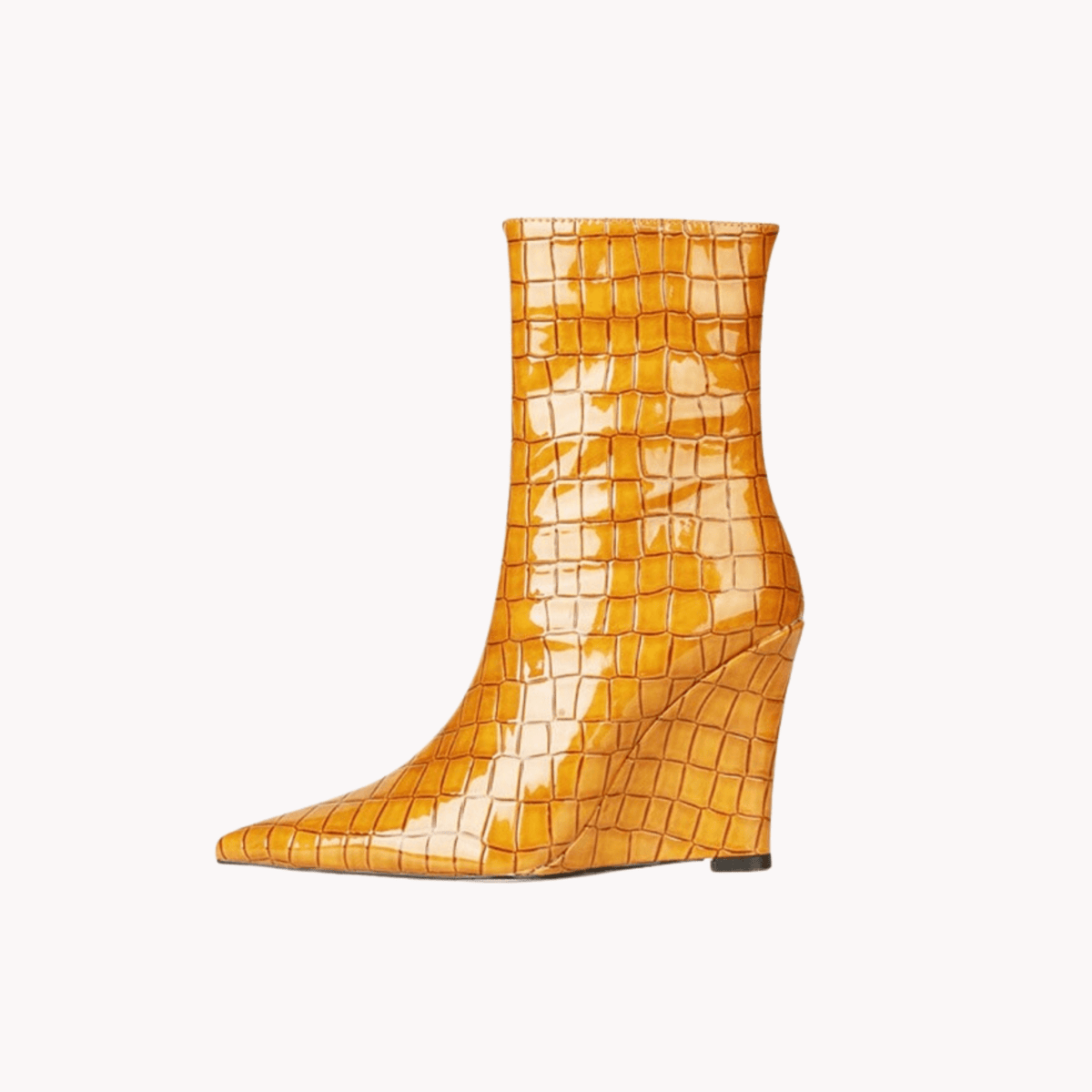 Crocodile Wedge Heel Ankle Boots