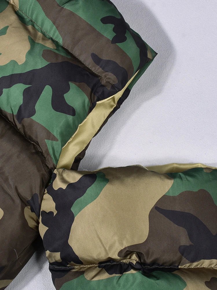 Cutout Shoulder Camouflage Jacket