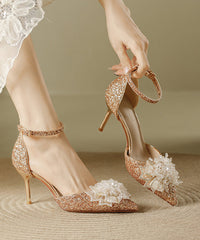 Fashion Silver Sequins Splicing Stiletto High Heels Pointed Toe