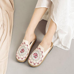 Women Embroidered Casual Flats Home Slippers