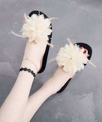 New Fashionable Flower Beach Slide Sandals Peep Toe