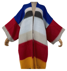 Comfy Multicolor Striped Poncho Cardigan - WINI