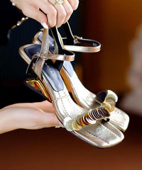 Elegant Silver Wedge Sandals Black Faux Leather Peep Toe