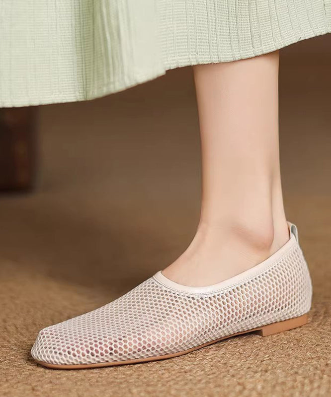 Comfortable Hollow Out Hiking Sandals Beige Sheepskin