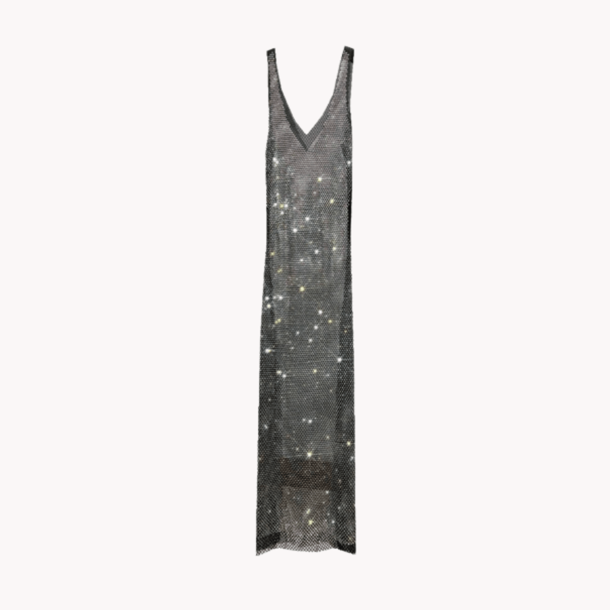 Dazzling Rhinestones Mesh  Sleeveless Dress