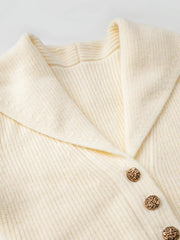 Deco Button V-Neck Sweater Dress
