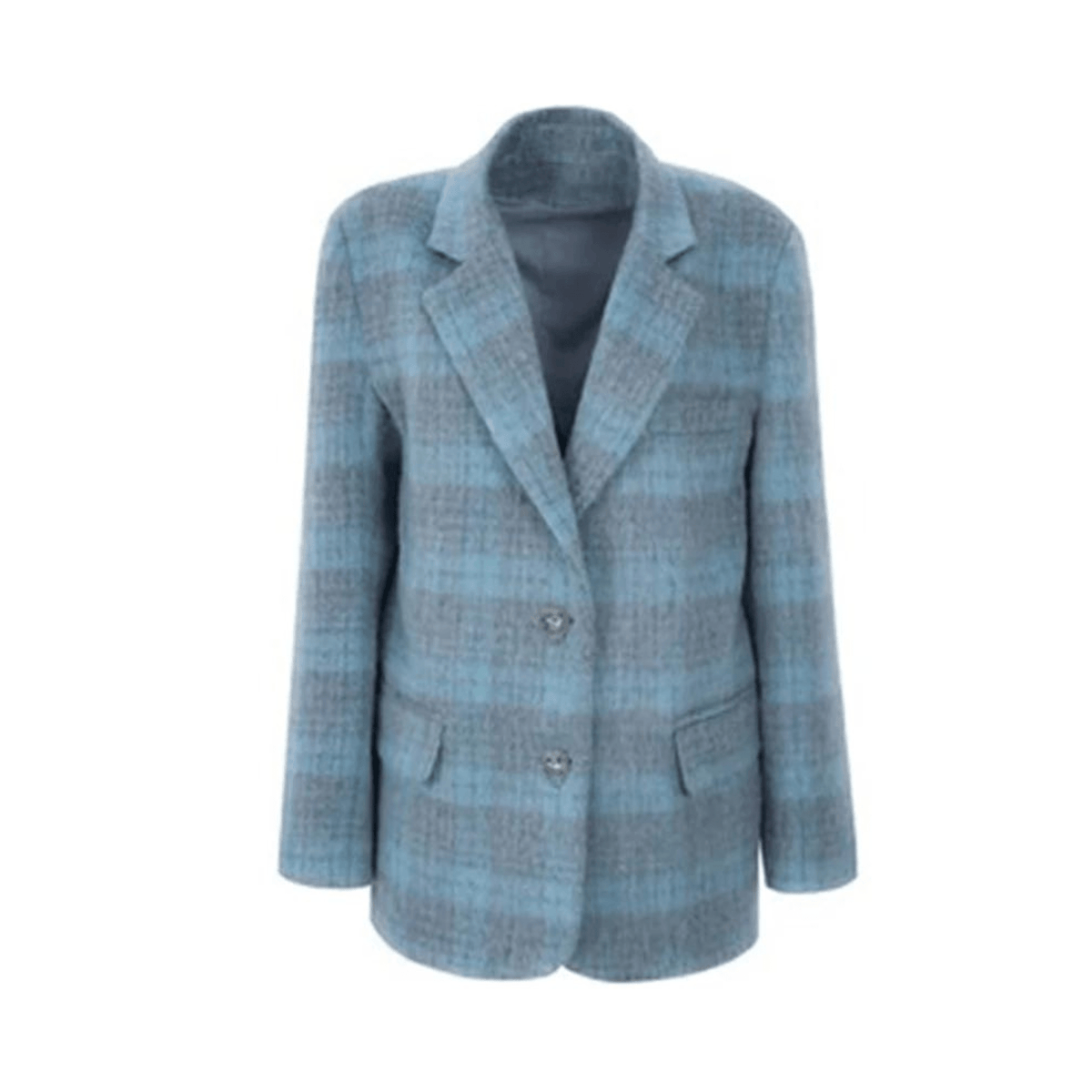 Decorative Buttons Notched Collar Blazer