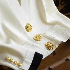 Decorative Gold Buttons Short Jacket