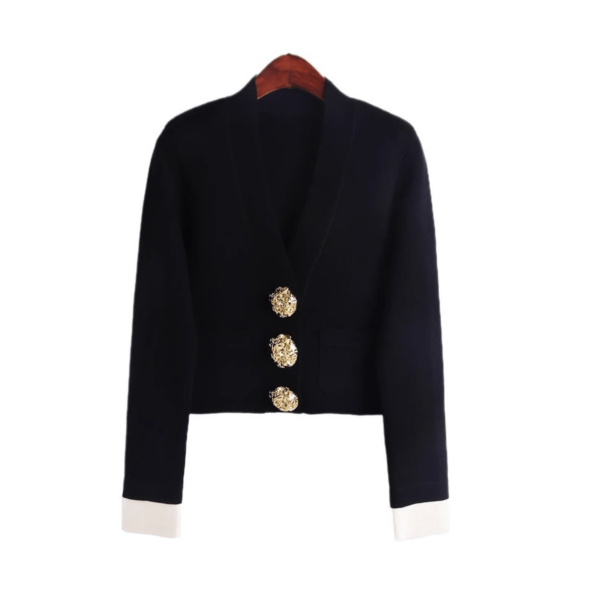 Decorative Gold Buttons Short Jacket