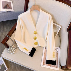 Decorative Gold Buttons Short Jacket