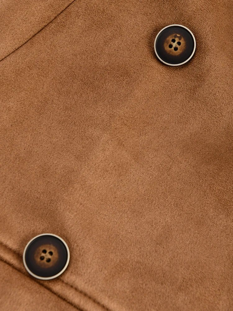 Decorative Lapel Topstitch Loose Coat