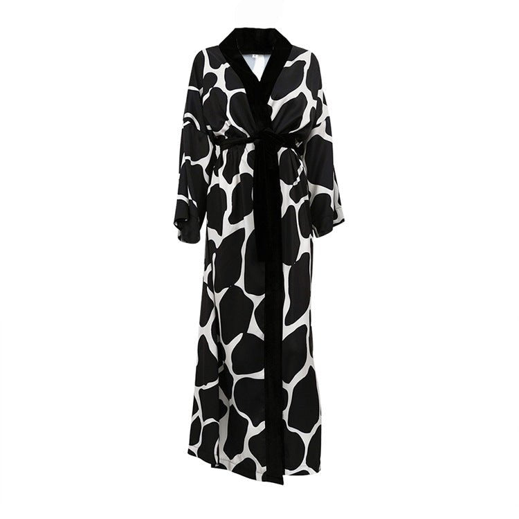 Deep V-Neck Floor Length Dress