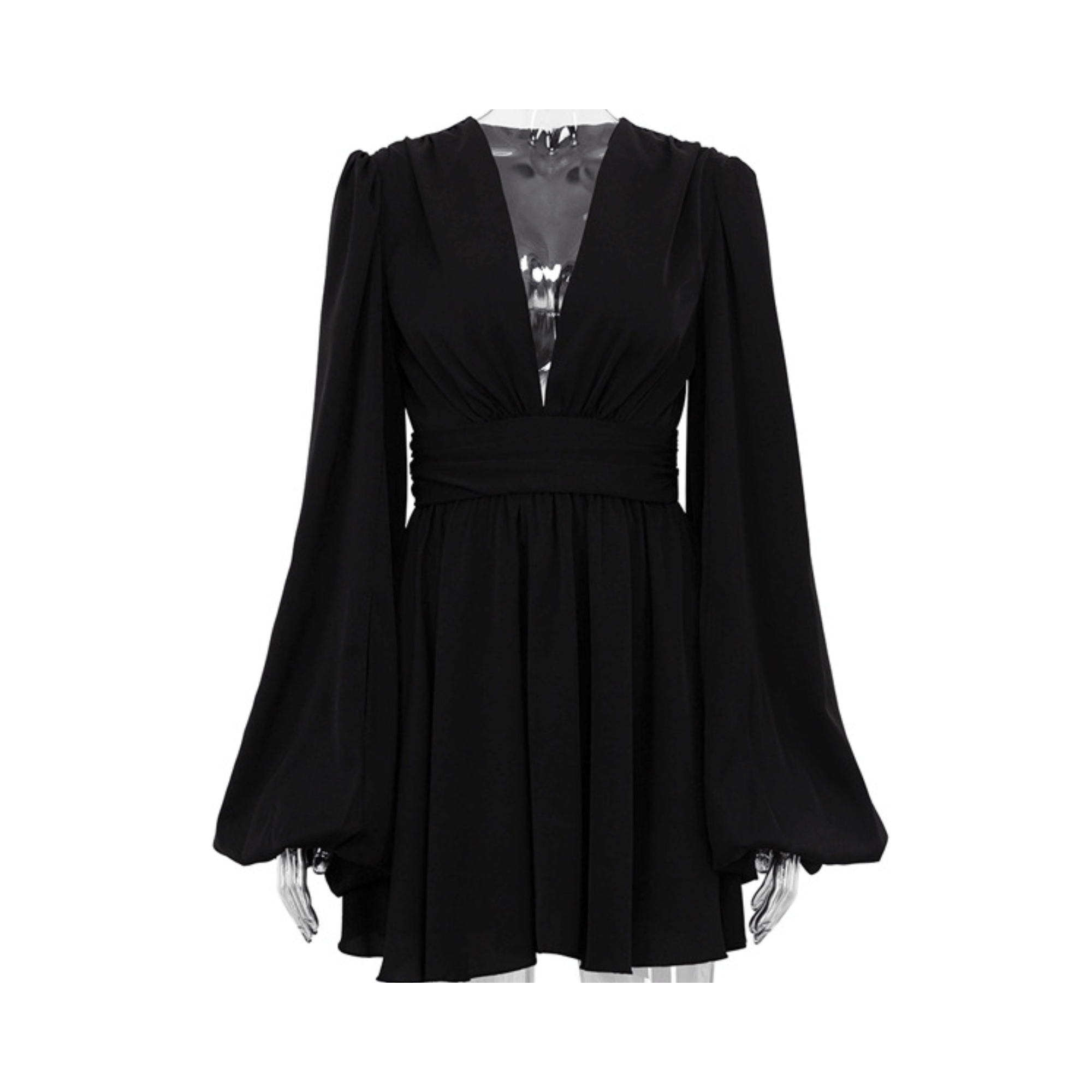 Pre Order: Deep V-Neck Pleated Mini Dress – Kkuua