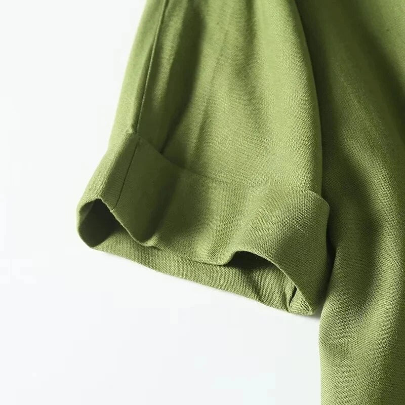 Deep V-Neck Sleeved Tunic Dress