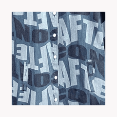 Denim Alphabet Print Loose Shirt