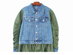 Denim Cuffs Vest Loose Coat