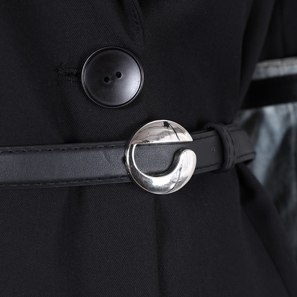 Denim Forearm Sleeves Spliced Coat