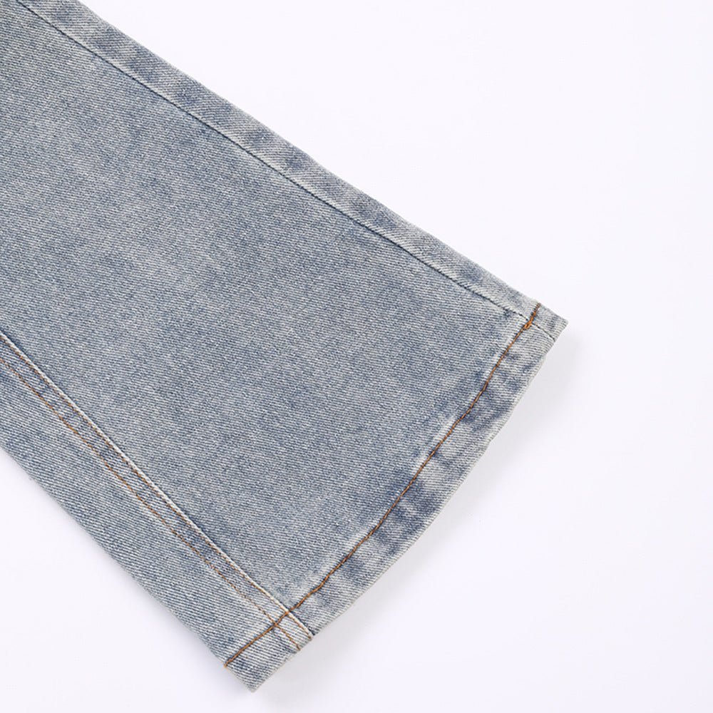 Denim Forearm Sleeves Spliced Coat