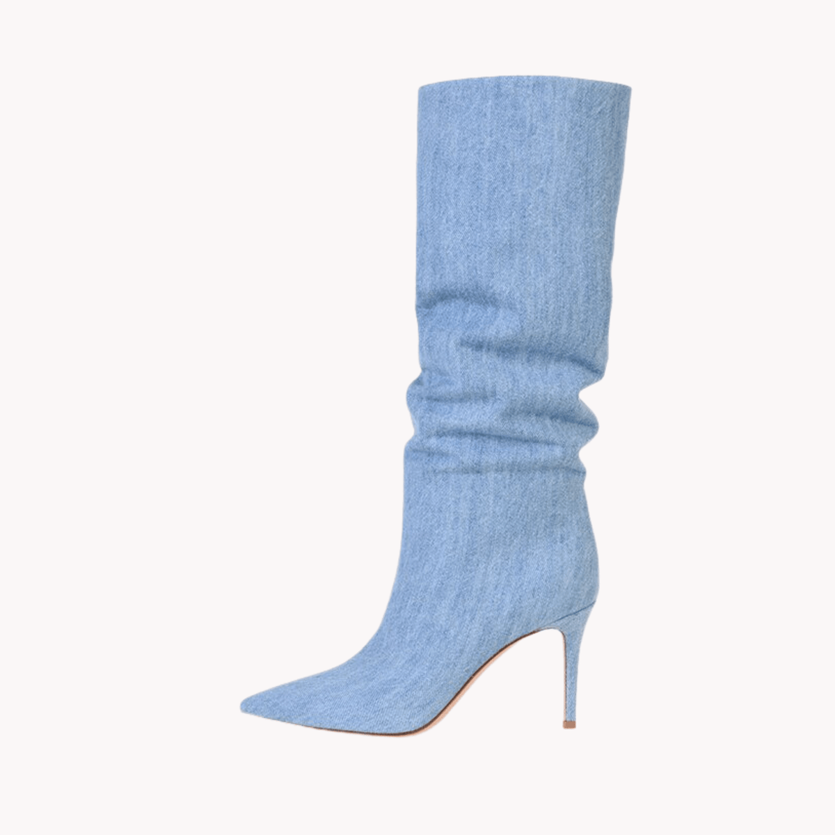 Denim High Heel Boots