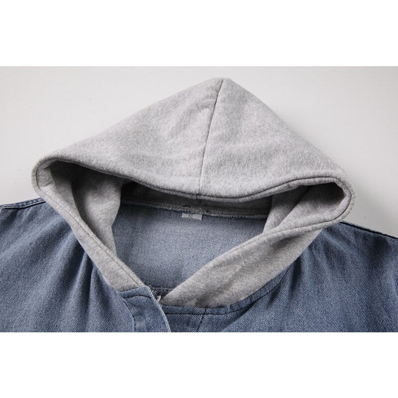 Denim Hoodie Coat