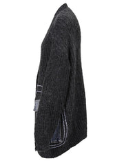 Denim Patch Pockets Knit Sweater