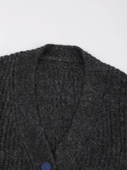 Denim Patch Pockets Knit Sweater