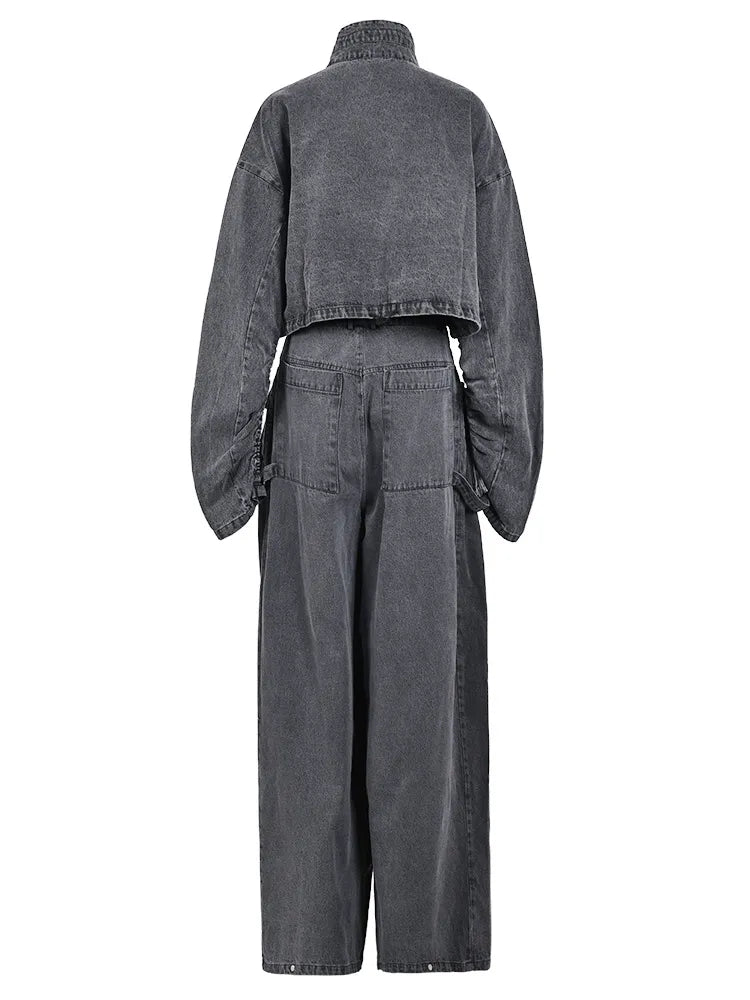 Denim Sweater Wide Leg Pants Set - @phenomenalkat