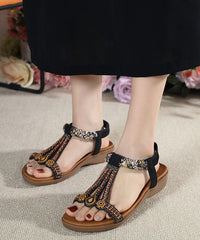 Boho Yellow Soft Splicing Wedge Best Beach Sandals For Walking