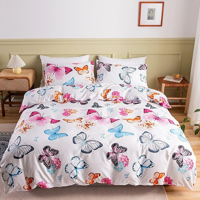 Botanical Duvet Cover Bedding Sets Comforter Cover with 1 Duvet Cover or Coverlet .1Sheet .2 Pillowcases for Double/Queen/King(1 Pillowcase for Twin/Single)