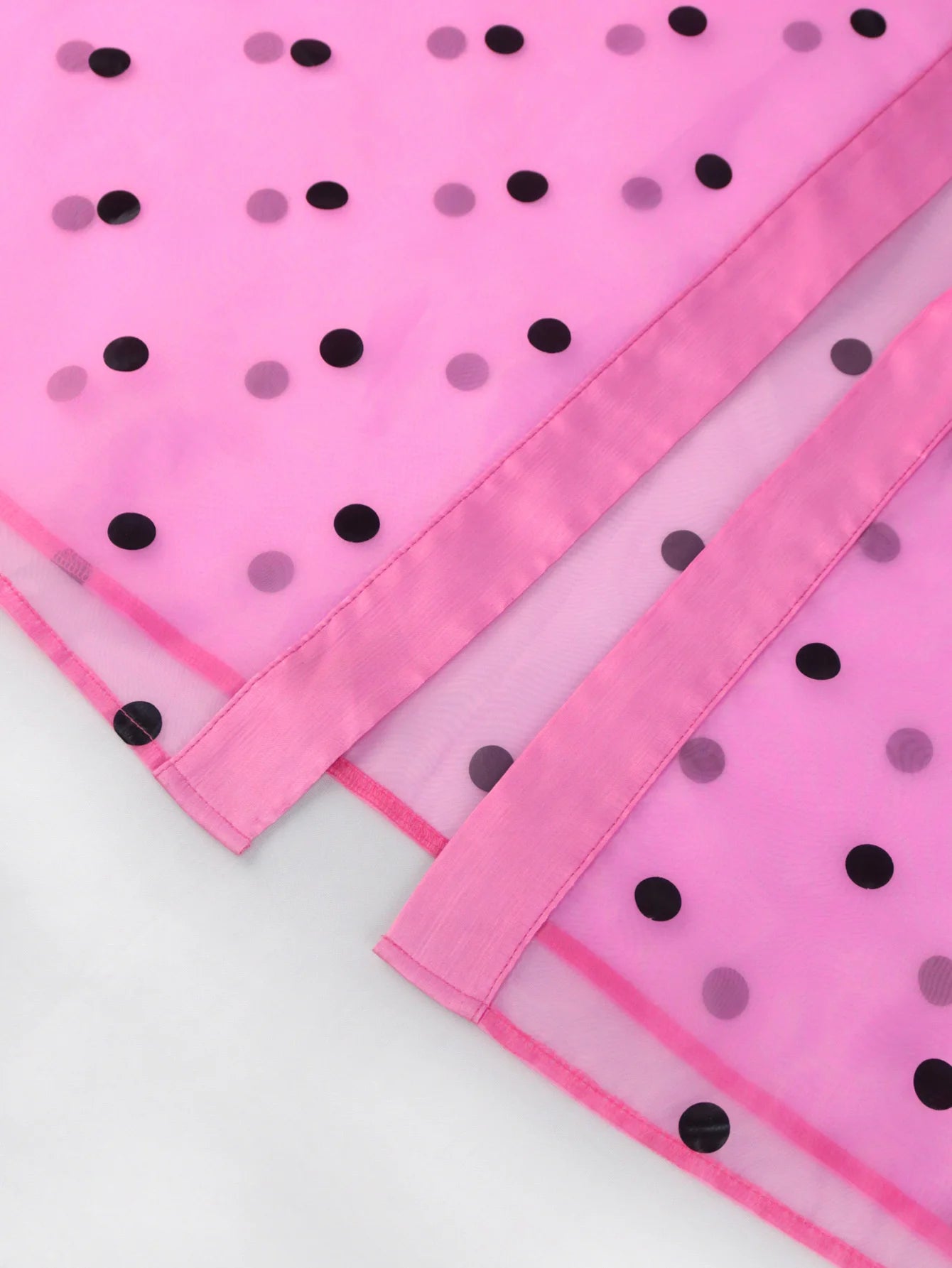 Dotted Mesh Puff Sleeves Coat