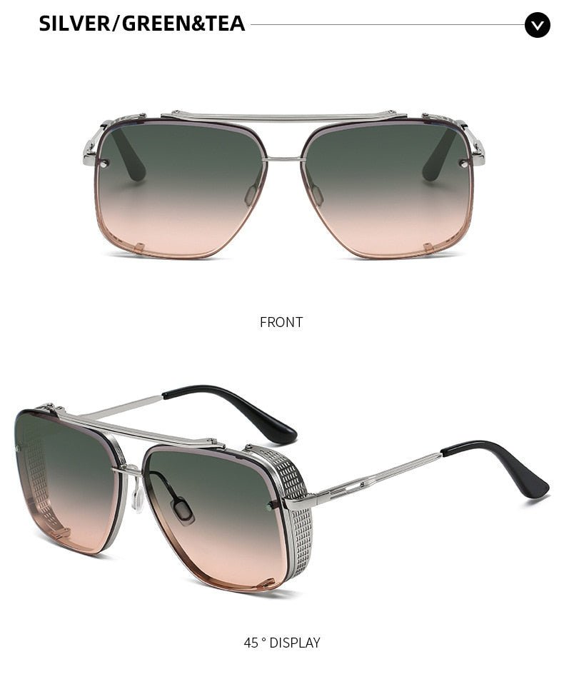 Double Beam Metal Sunglasses
