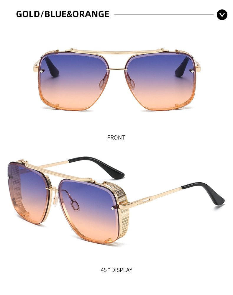 Double Beam Metal Sunglasses