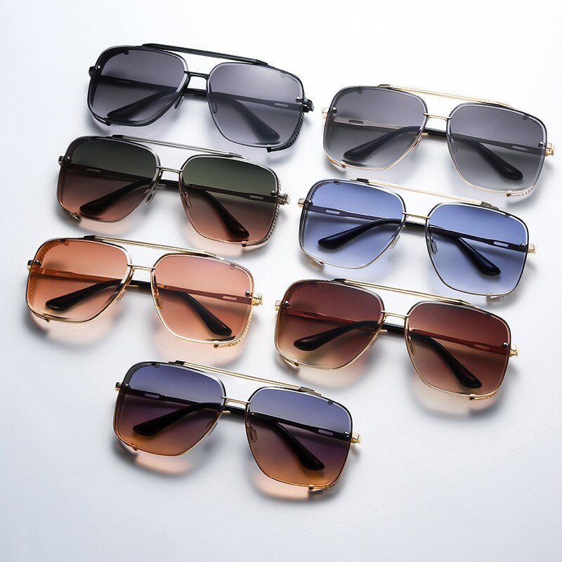Double Beam Metal Sunglasses