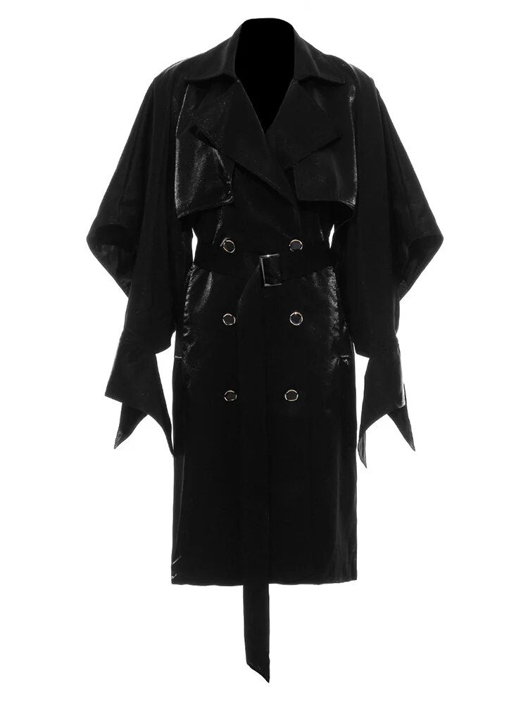 Double-Breasted Belted Trench Coat