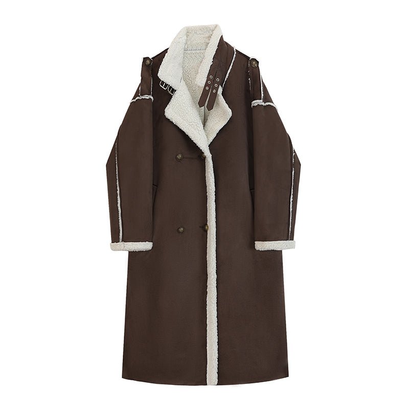 Double Breasted Faux Fur Coat