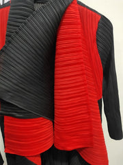 Double Collar Pleated Jacket