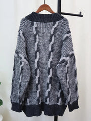 Double Denim Pockets Knit Sweater