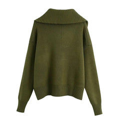 Double Pockets Loose Knit Sweater