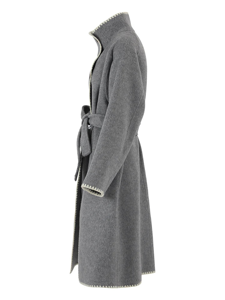 Double Sided Belted Woolen Coat