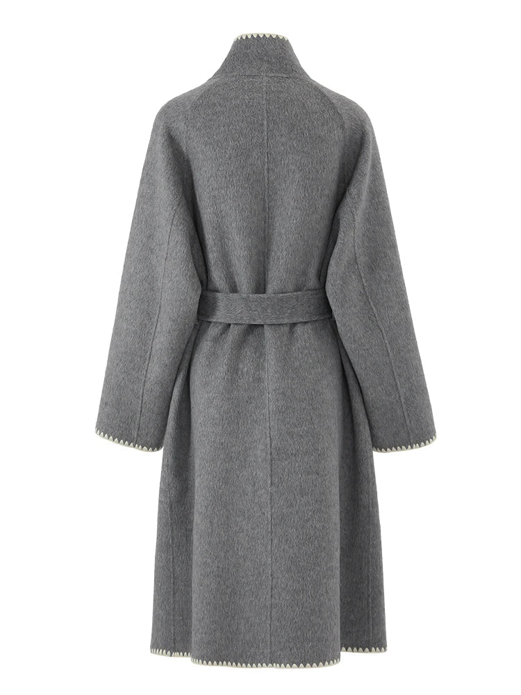 Double Sided Belted Woolen Coat