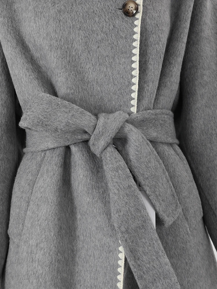 Double Sided Belted Woolen Coat