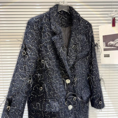 Downy Sequined Woolen Blazer