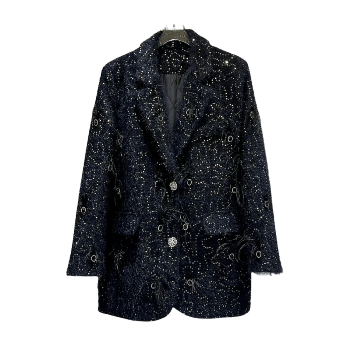 Downy Sequined Woolen Blazer