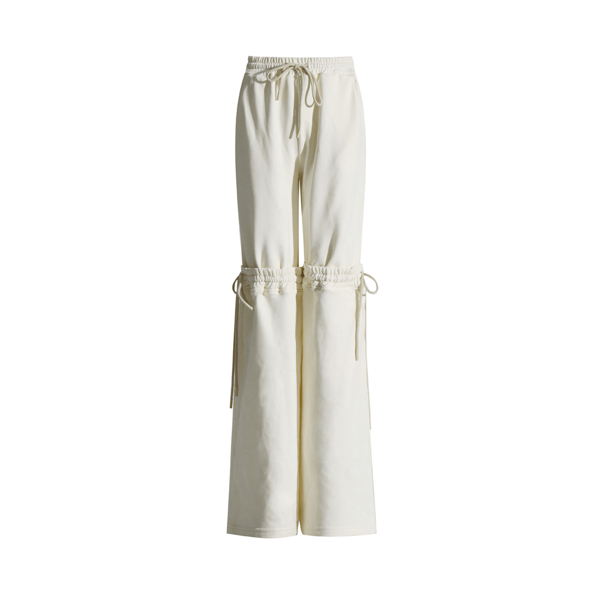 Drawstring Wide Leg Cotton Pants