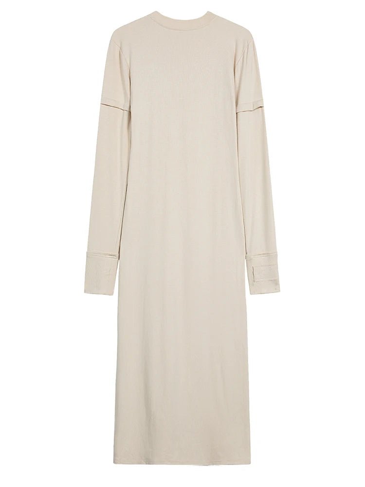 Dress Print Knit Long Dress