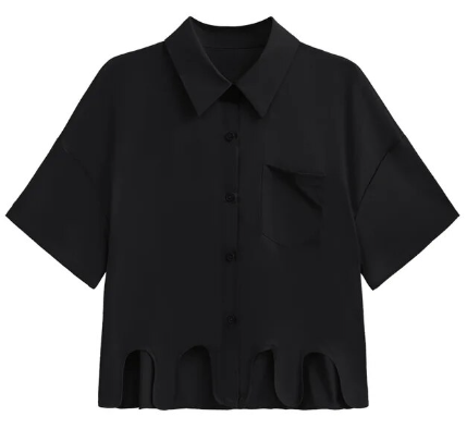 Drip Hem Short Sleeves Shirt