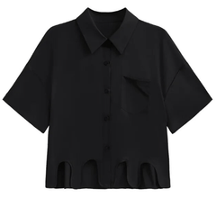 Drip Hem Short Sleeves Shirt