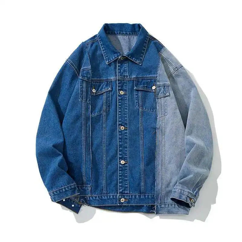 Dual Tone Spliced Denim Jacket